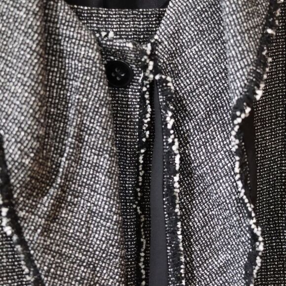 Ellen Tracy Charcoal Black Gray Tweed Skirt Suit 10/12 - Picture 5 of 14